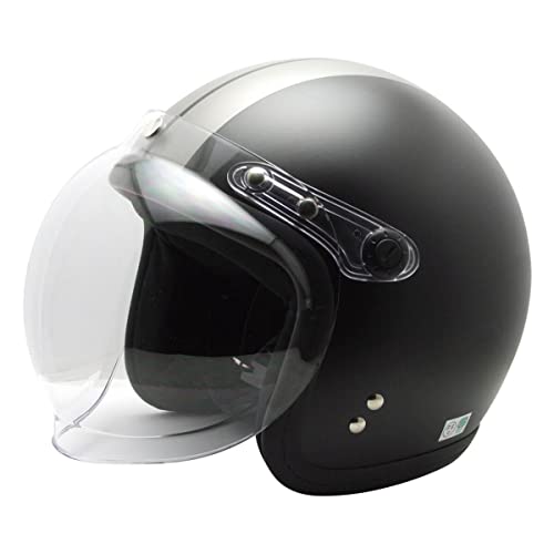 ISHINO SHOKAI バイク ヘルメット ジェット MAX-308 石野商会 スモールジョンジェット SG規格 PSC規格 (ハーフマットブラック/チタン, フリー(57～60cm未満程度))